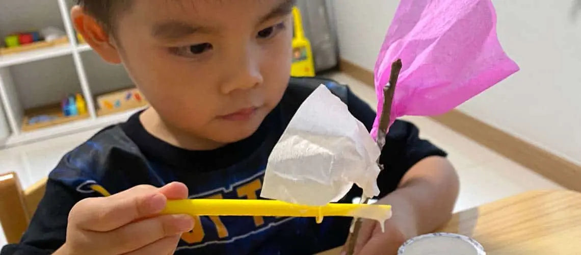 Montessori at Home: Paper Plum Blossoms